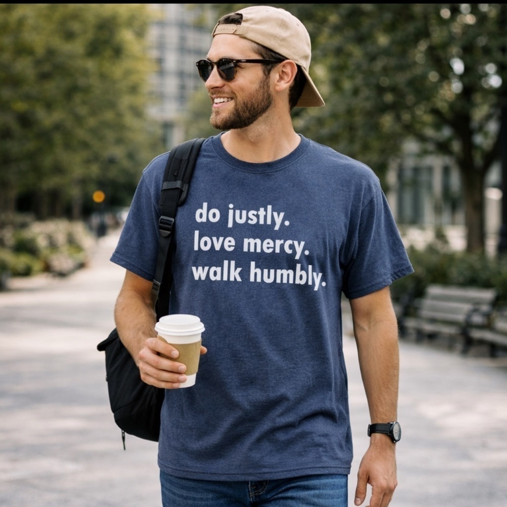Gildan Dryblend Tee Shirt Act Justly, Love Mercy, Walk Humbly Cotton Poly Sz 2XL